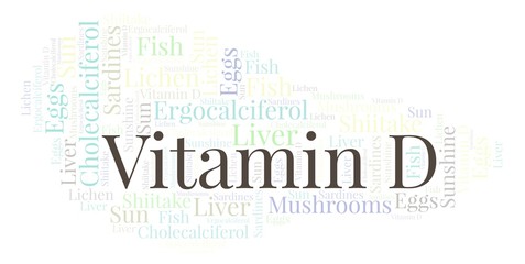 Obraz premium Vitamin D word cloud.