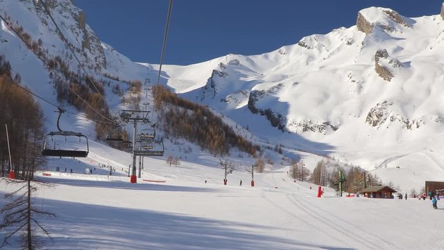 Ski lift ascend