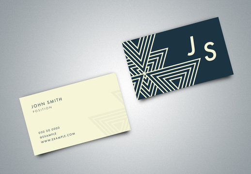 Business Card Layout with Geometric Elements