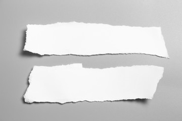Fototapeta premium white torn paper on gray background. collection paper rip