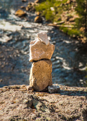 Stacked Stones in a river landscape