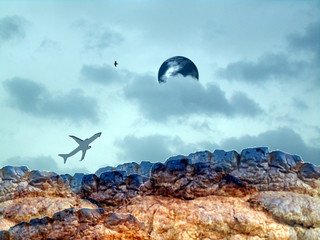 illustrazione di un paesaggio irreale © Franxuc