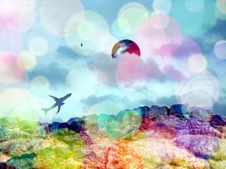 illustrazione di un paesaggio irreale © Franxuc