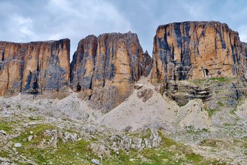 Felsw&auml;nde, Sellagruppe, Dolomiten, S&uuml;dtirol

