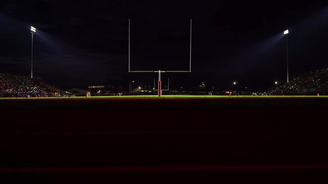 High School football stadium wide at night