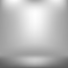 Empty Studio. Light Gray Abstract Background with Radial Gradient Effect.Flat Wall and Floor