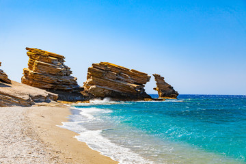 Rocks at Triopetra beach, Southern Crete, Mediterranean sea, Greece. Beautiful background suitable...