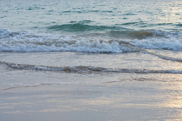 Waves of the sea form abstract. Coastal seaside holidays during