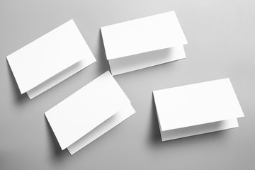 Blank portrait mock-up paper. brochure magazine isolated on gray, changeable background / white paper isolated on gray