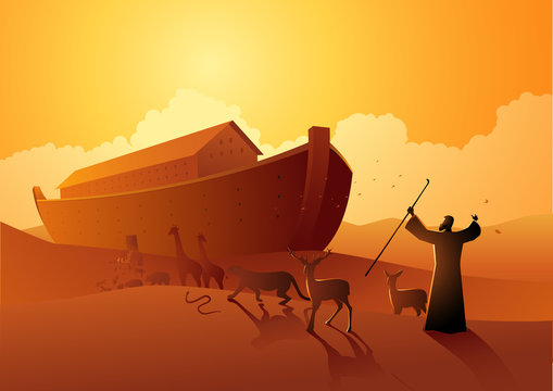 Noah and the ark before great flood