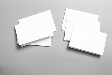 Blank portrait mock-up paper. brochure magazine isolated on gray, changeable background / white paper isolated on gray