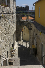 Narrow streets in old town of Porto
