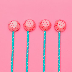 Cocktail tube and muffins Candy Minimal  creative concept