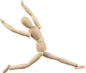 Wooden Mannequin Dummy Dancing - Isolated