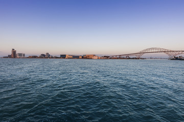 Panorama of .Corpus Christi at sunrise