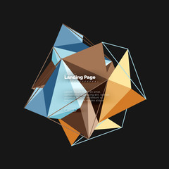 Polygonal geometric design, abstract shape made of triangles, trendy background