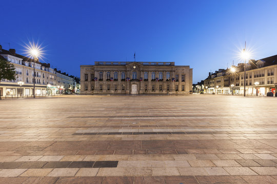 Beauvais City Hall at night