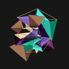 Polygonal geometric design, abstract shape made of triangles, trendy background