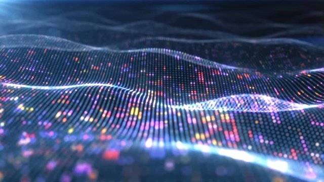 Abstract glowing virtual neural network of artificial intelligence