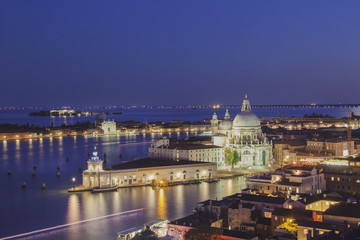 Obraz na płótnie Canvas Beautiful views of Santa Maria della Salute and the Venetian lagoon in Venice, Italy