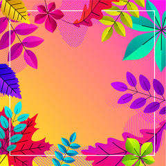 Obraz premium Spectrum autumn background with beautiful color leaves.