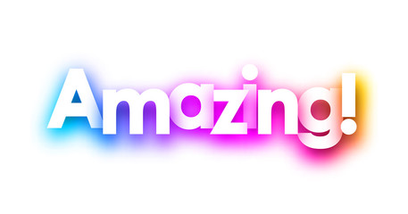 Colorful spectrum amazing sign on white.