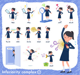 Fototapeta premium flat type school girl Sailor suit_complex