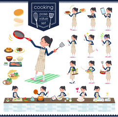 flat type school girl Sailor suit_cooking