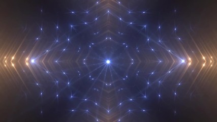 VJ Lights gold and blue flashing spot light. Wall stage led blinder blinking neon. Club concert dance disco dj matrix beam fashion. floodlight halogen headlamp.