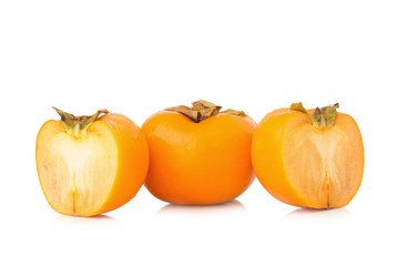 persimmon fruit ripe fresh isolated on white background