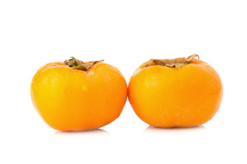 persimmon fruit ripe fresh isolated on white background