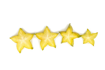 star apple. star fruit isolated on white background