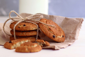 oat cookies with chocolate