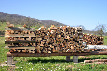 stack of wood on the swabian alb