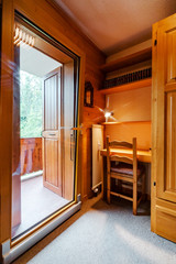 Renovated sliding door to the balcony. Comfort and ergonomic glass system. Laminated profile.