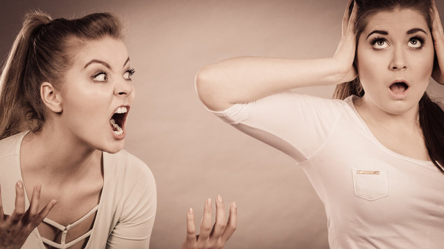 Two women having argue