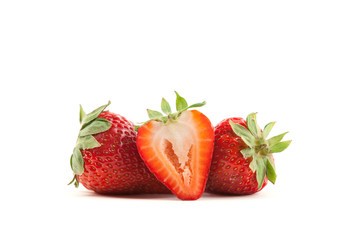 Strawberries isolated on a white background