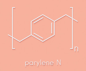 Parylene N polymer, chemical structure. Skeletal formula.