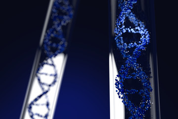 Obraz premium dna in a test tube 3d render