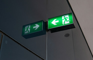 Green emergency exit sign