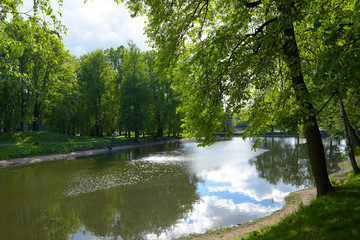 Mikhalkovo Park, Upper Mikhalkov pond, Moscow, Russia