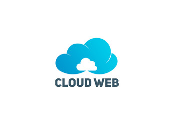 Cloud web technology vector logo symbol