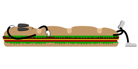Isolated sandwich resting emote. Fast food