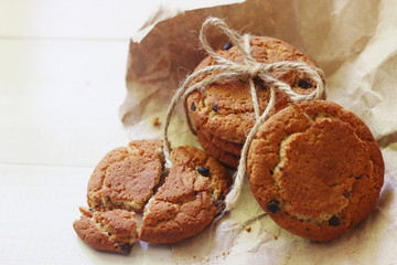 oat cookies with chocolate