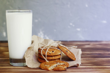 chocolate cookies on dark background