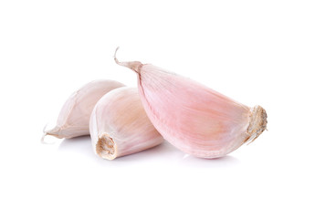 garlic on white isolate background with shadow.