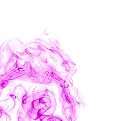 Purple smoke on white background
