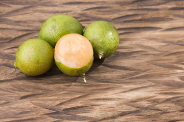 Fresh ripe peeled quenepa fruit - Melicoccus bijugatus