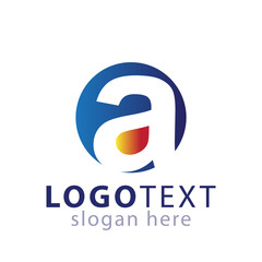 a Initial letter in circle logo icon vector