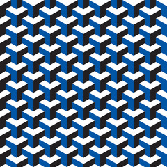 Seamless Abstract Geometric Cubes Optical Illusion Pattern